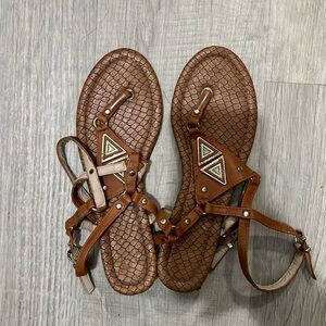 Brown Sandals w Teal Detail